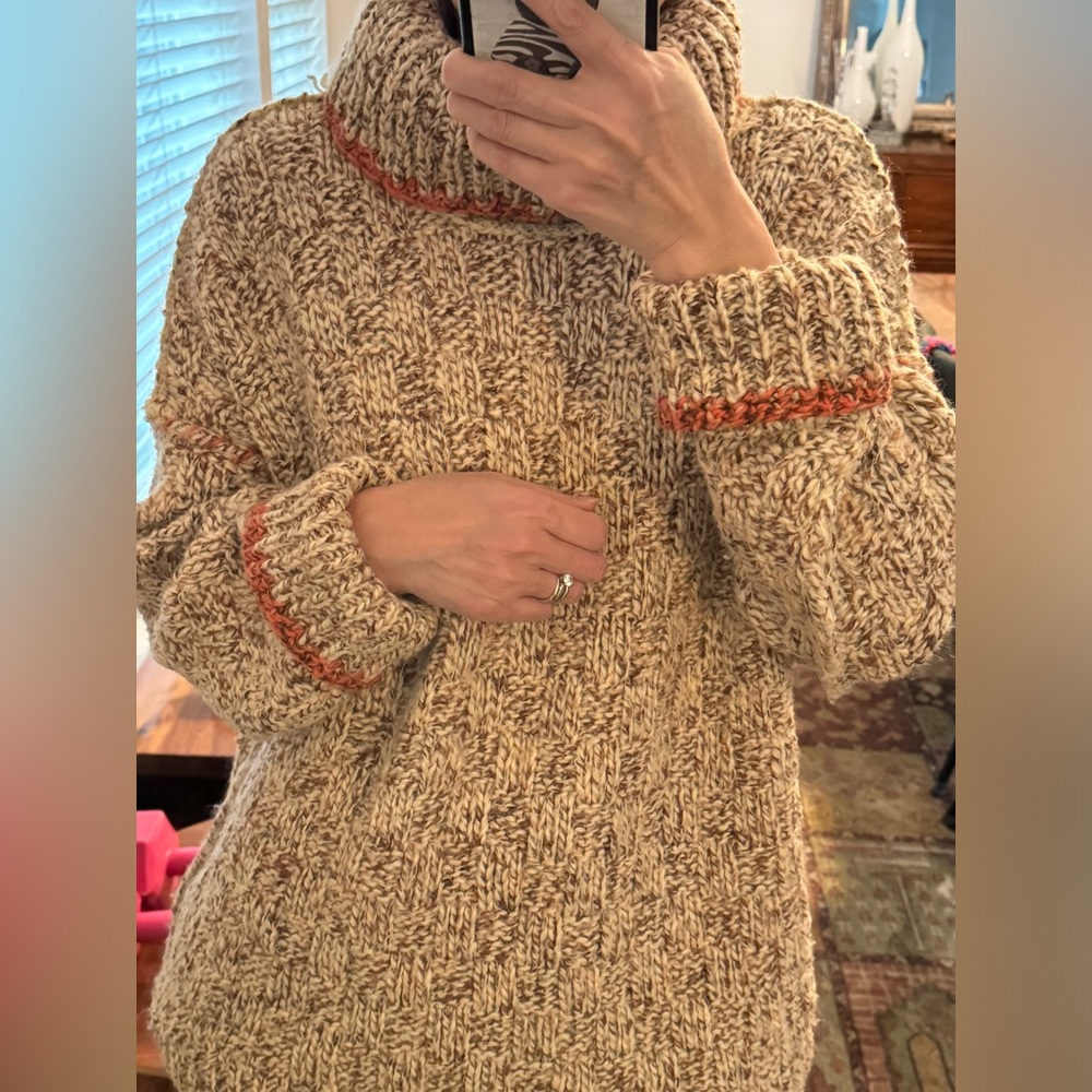 Free People Cream Echo Pullover Sweater Size XS - Picture 2 of 16
